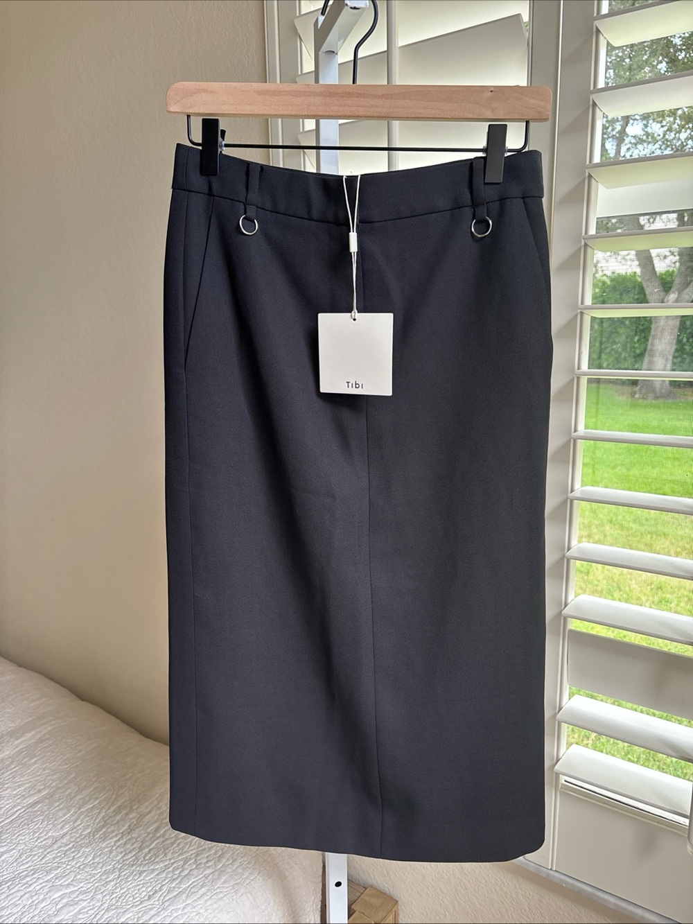 NWT Tibi Grain De Poudre Convertible Pleated Skirt Black Size 00 - Picture 8 of 15